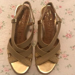 Gold slingback sandals